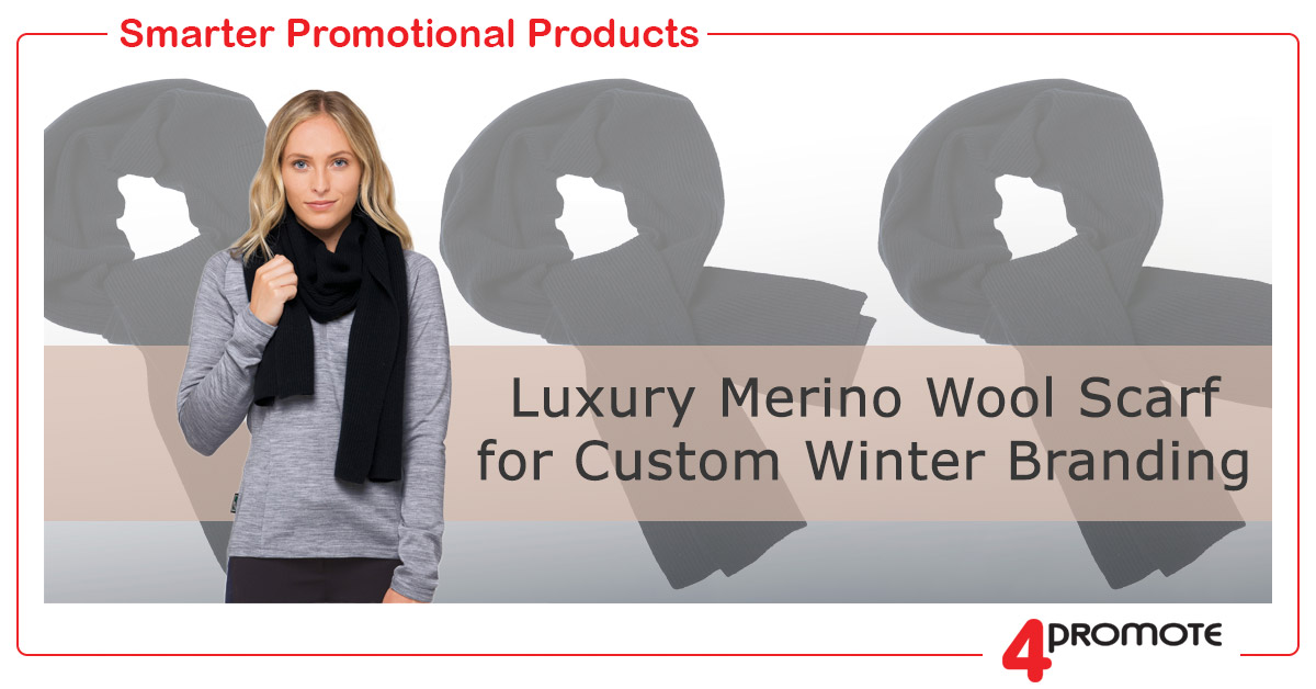 Custom Branded Luxury Merino Wool Scarf for Winter Branding Promo