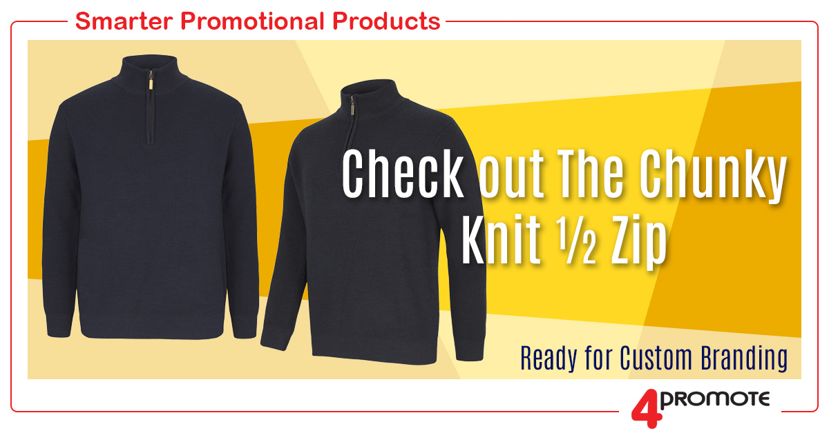 Custom Branded chunky Knit 1/2 Zip Jumper