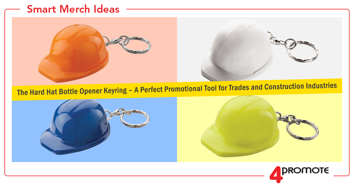 Custom Branded Hard Hat Bottle Opener Keyring