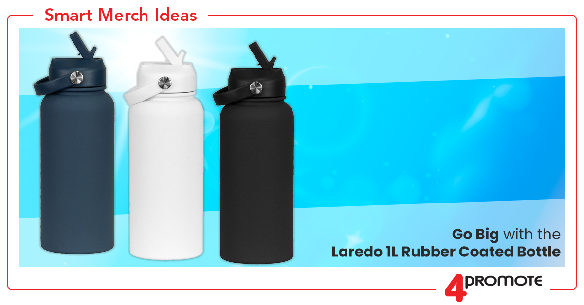 Custom Branded Laredo 1L Rubber Coated Bottle